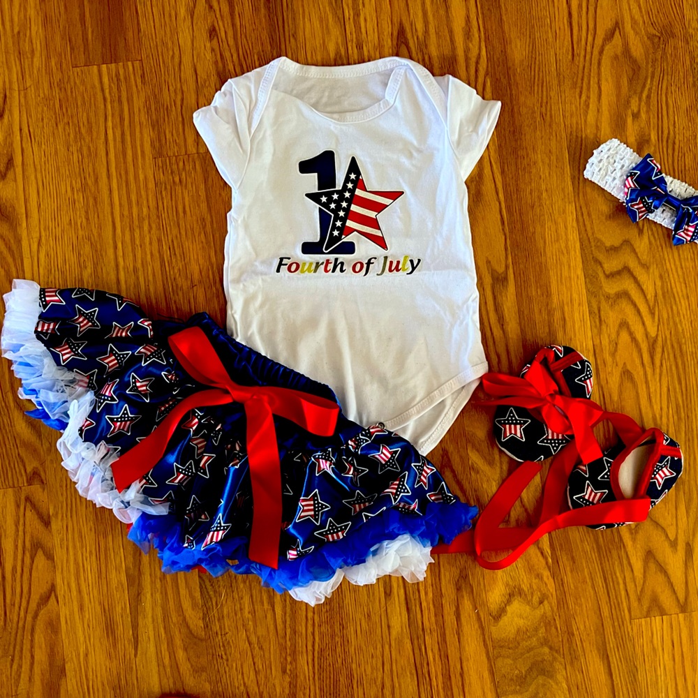 1st 4th of July Baby Girl Outfit Tutu Dress Party Costume